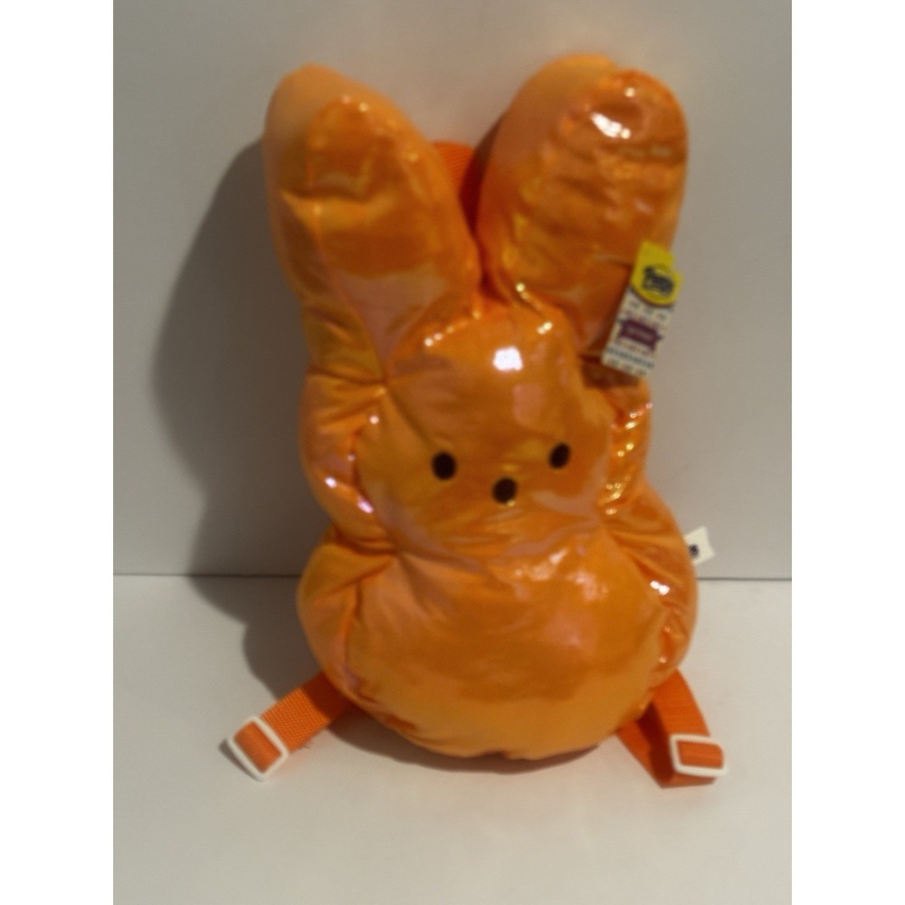 NEW Peeps Zipper Bunny Backpack New With Tag‎ Straps Orange Shiny Easter Kids